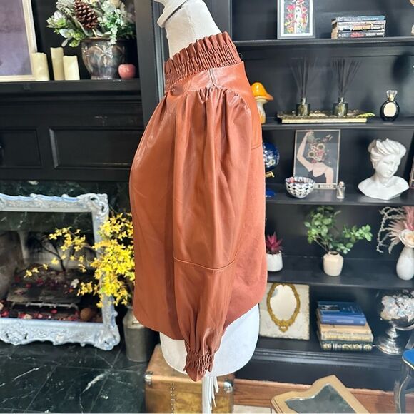 Faux-Leather Mock-Neck Top by INC International Concepts Size M - Picture 9 of 13